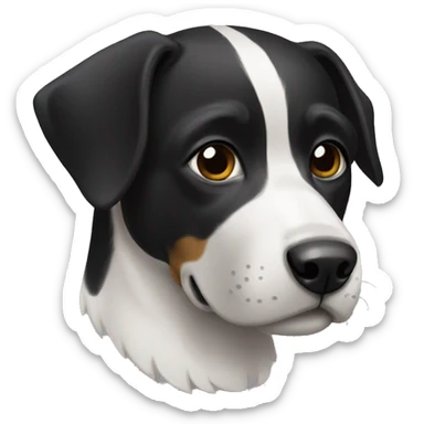 Perro negro y blanco sticker