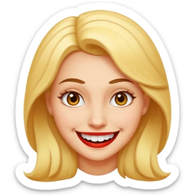 facial Upselling scam women fake sympathetic smile, predatory grin, saccharine smile, smirk sticker