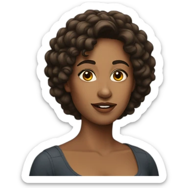 realistic woman with a low cut top sticker