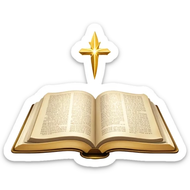 The Holy Bible Book Flipped Open With Glorious Divine Gold Shine beaming out of it  sticker