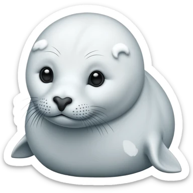 white winter & artic animal (seal with no hair )  sticker