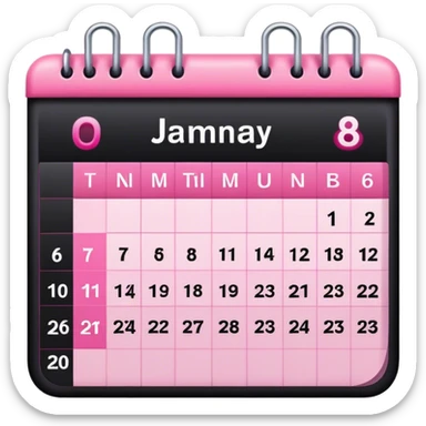 black and pinkcalendar no dates sticker