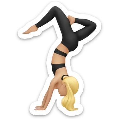 Blonde tattooed woman doing a backbend sticker