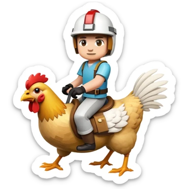 Minecraft chicken jockey from the Minecraft movie sticker