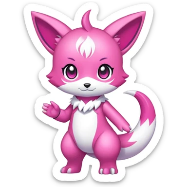 Shiny Chibi Anthro Sona Fakemon-Spectrobe Full Body sticker