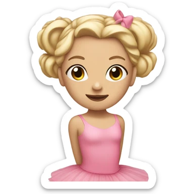 ballerina with blonde hair and pink dress sticker