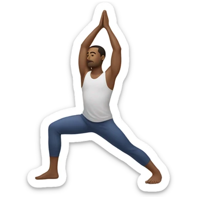 Brunette guy doing yoga sticker