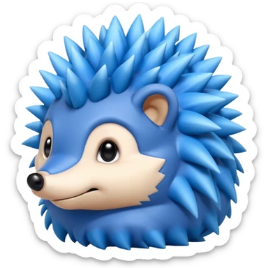 A blue hedgehog with 6 spines and sticker