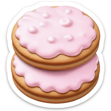 Cookies with pale pink cream sticker