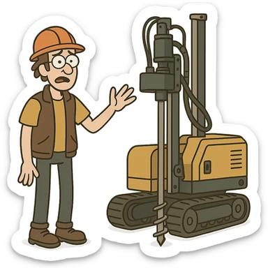 track-mounted geotechnical drilling rig, transparent background sticker