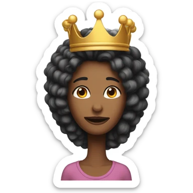 Make the top part of her hair a crown instead of a bunch of clump hair sticker