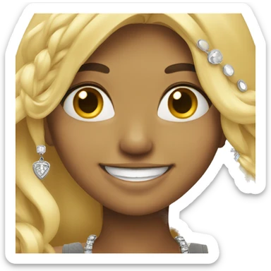 blonde girl with jewelry smile sticker
