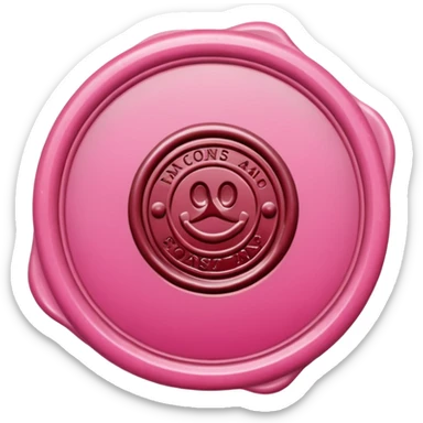 pink wax seal envelope sticker