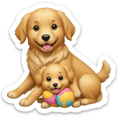 Dog with Toy sticker