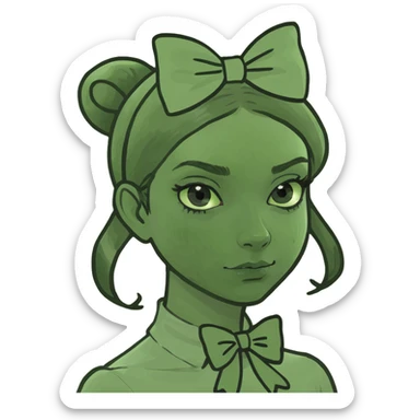 Girl with a bow sticker