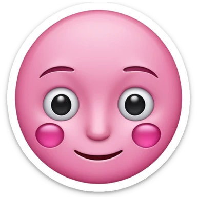 pink emoji with a straight face and side eye sticker