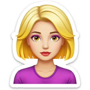 blonde album cover with colorful hair sticker