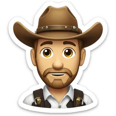 Cow boy chasseur de prime vêtu de noir avec barbe  sticker