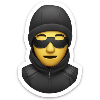 a man wearing a ski mask sticker