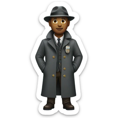 Water bottle wearing detective coat sticker