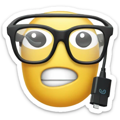 Phone charger with spectacles  sticker