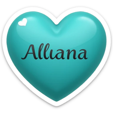 Teal heart with Alana wording sticker