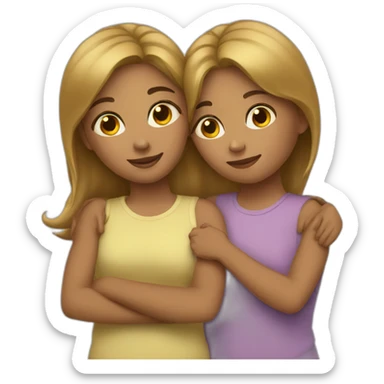 Two girls cuddling sticker
