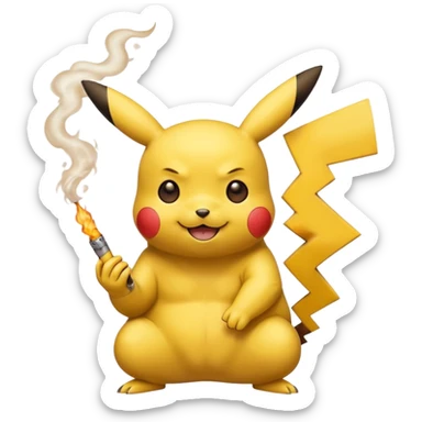 Pikachu smoking weed sticker