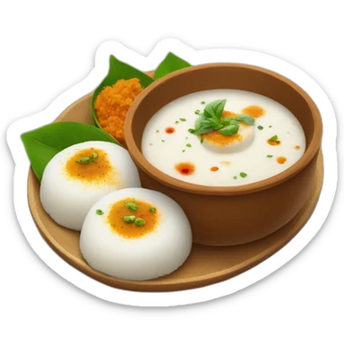 Idli sambhar and white chutney sticker