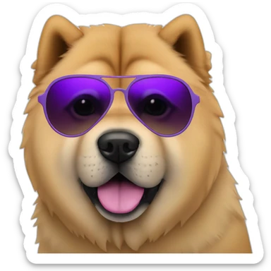 chow chow sunglasses full body purple tongue sticker