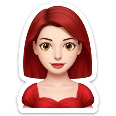 Anne Hathaway in red dress, cute sticker