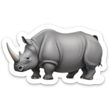 a rhino pooping sticker