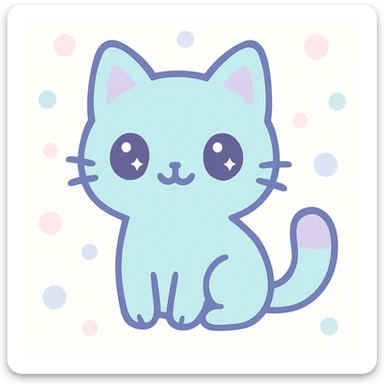 cute cat, simple and friendly sticker
