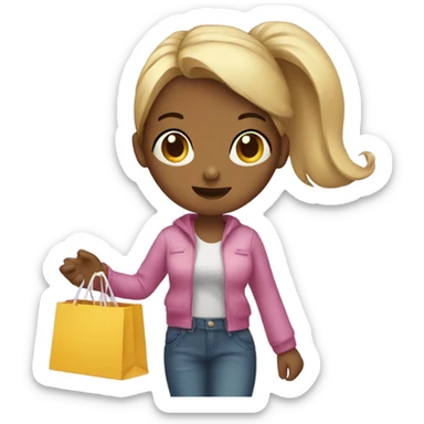 girl holding shopping bags sticker