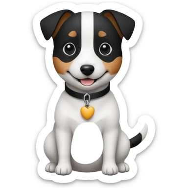 Jack russell happy black and white only sticker