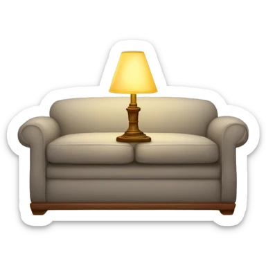 sofa with a lamp sticker