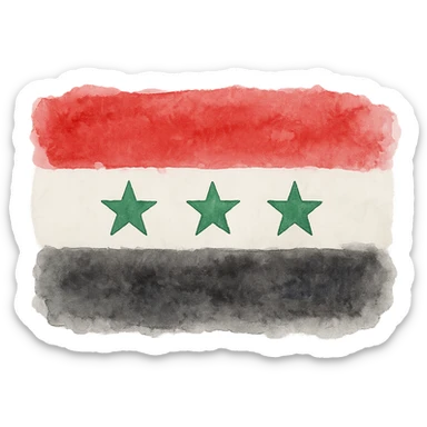 watercolor style Syria 3 stars sticker