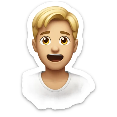 boy smirking while looking surprised sticker