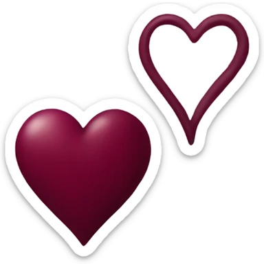 Burgundy heart sticker