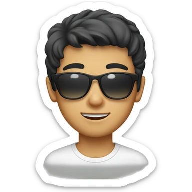 A young Thai man wears sun glasses  sticker