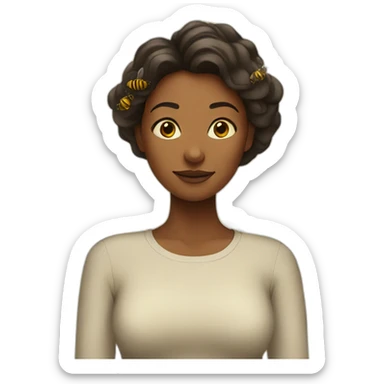 a women surrounded by bees sticker