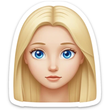 a blonde girl with blue eyes and straight hair  sticker