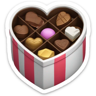 heart shaped box full of chocolates sticker