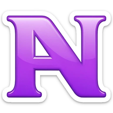 letter n purple sticker