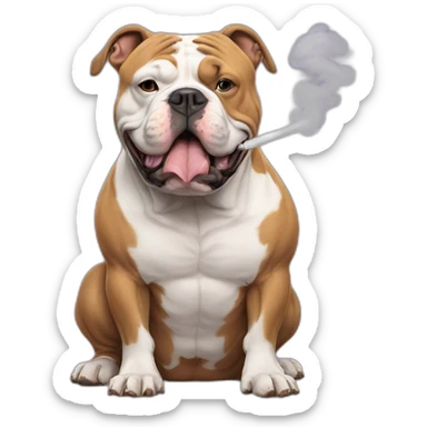 American XL bully smoking a vape sticker