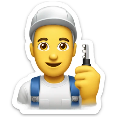 electrician holding an american plug sticker