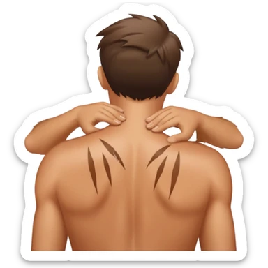 Man with cat scratches on his back sticker