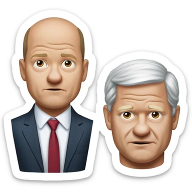 photorealistic Olaf Scholz shrugs guiltily sticker