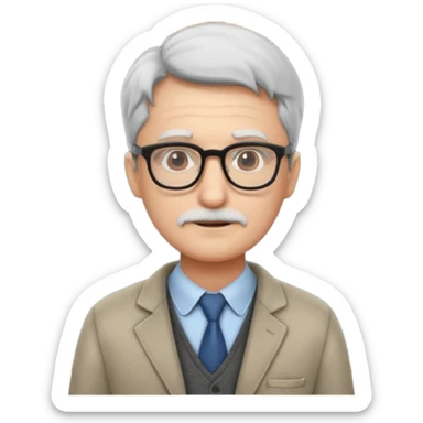 Professor with board sticker