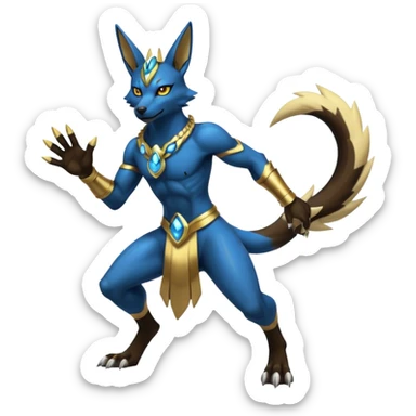 Electrike-Anubis-Lucario-Zeraora-fusion (full body) sticker